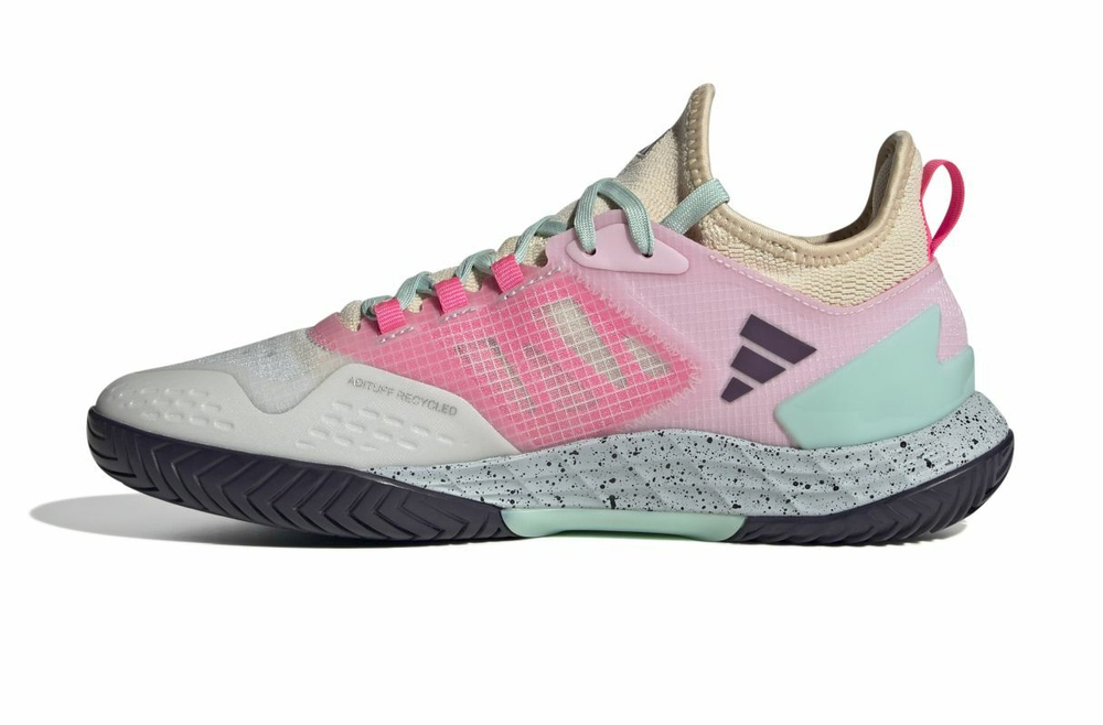 Мужские кроссовки теннисные Adidas Adizero Ubersonic 4.1 M - crystal white/aurora met/semi flash aqua