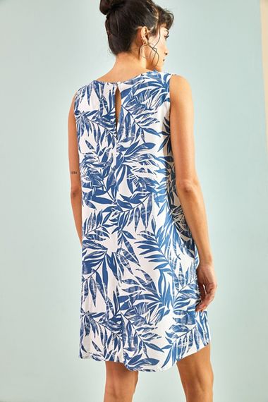 Qadın üçün multi rəngli əlbisə mavi  30051045