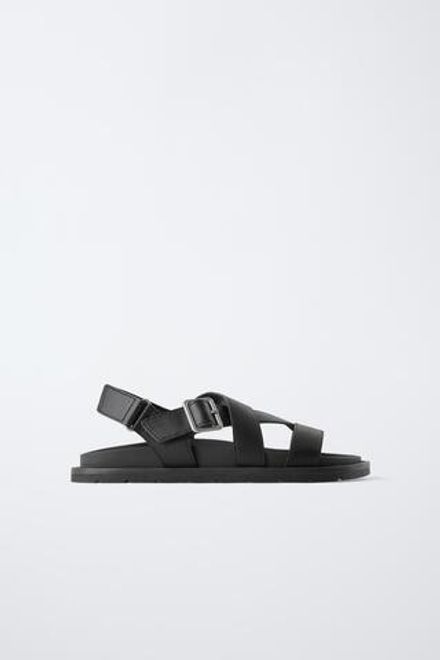 ZARA САНДАЛИИ С ПРЯЖКАМИ, ЧЕРНЫЙ