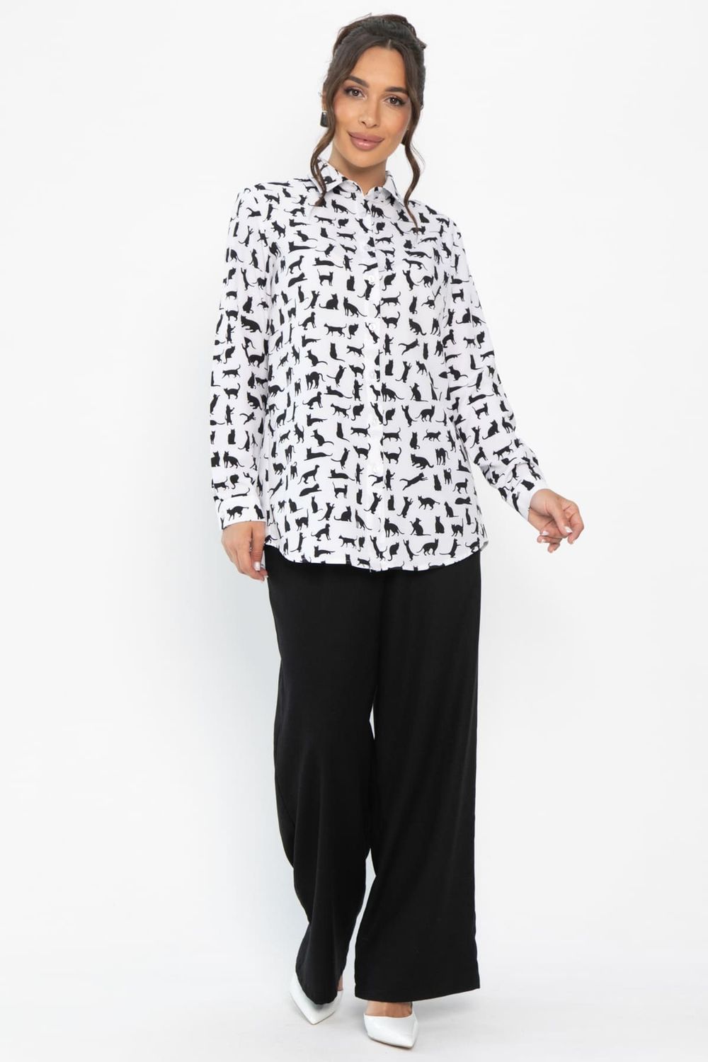 Рубашка Надель (белая/кошки) Б13844-16М LT Collection