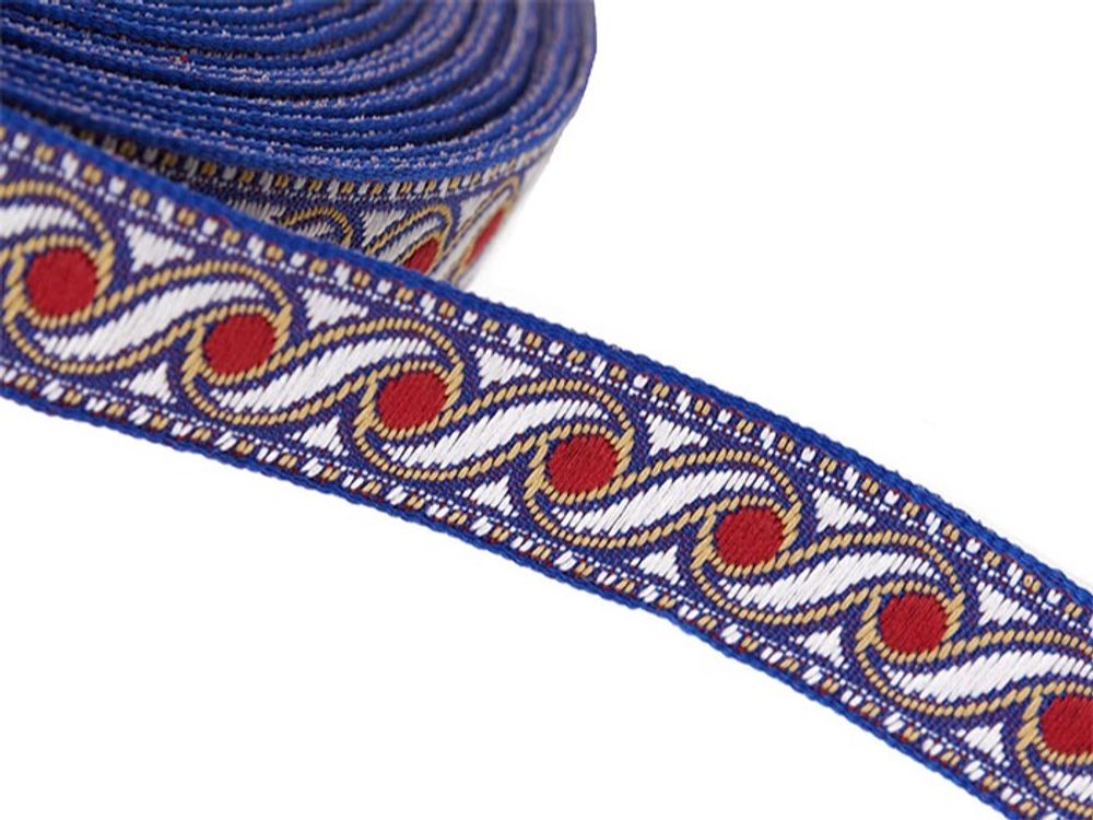 Тесьма жаккард, 9399, ш. 1,8 см, синий