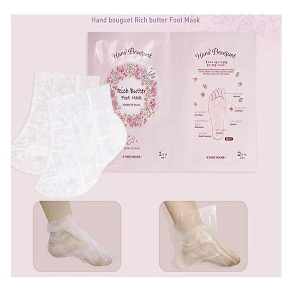 Etude House Hand Bouguet Rich Butter Foot Mask маска-носочки для ног с маслом ши