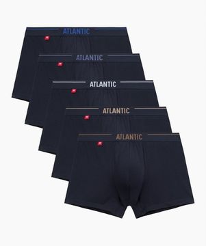 Трусы мужские боксеры (5шт) Atlantic 5SMH-004, хлопок, темно-синий