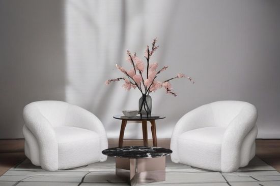 Кресло Monblan поворотное букле белое Hush000 93*90*70см