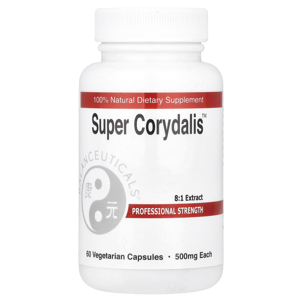Balanceuticals, Super Corydalis ™, 60 вегетарианских капсул (500 мг на капсулу)