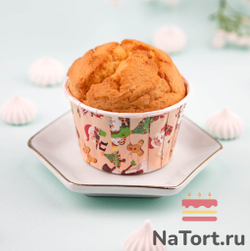 Формы бумажные с ламинацией «Маффин» 50х40 мм (Веселый новый год) 100 шт