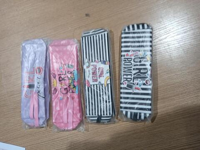 Пенал-косметичка "Girls" 6,5*4*20,5 см, кожзам, с ремешком, 4 дизайна микс