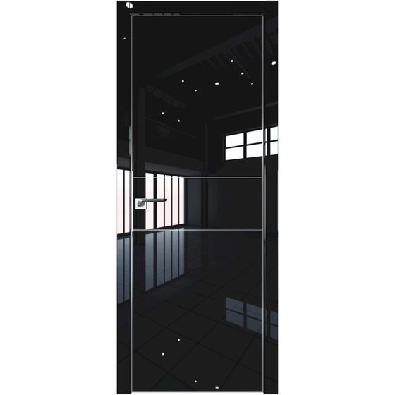 Profil Doors 14LE чёрный люкс с алюминиевым молдингом профиль серебро