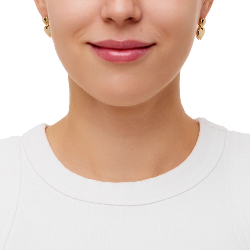 Серьги Капля и Сердца – Золото