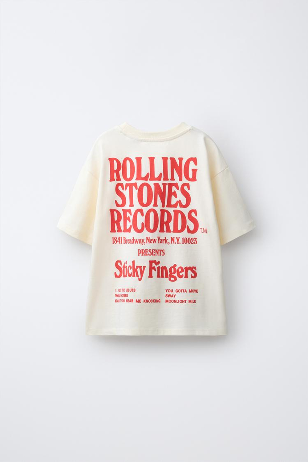 ZARA ФУТБОЛКА С ПРИНТОМ ROLLING STONES ©, ЭКРЮ