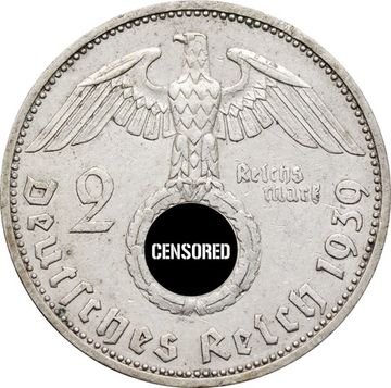 2 рейхсмарки 1939 Германия (Третий рейх) "A"