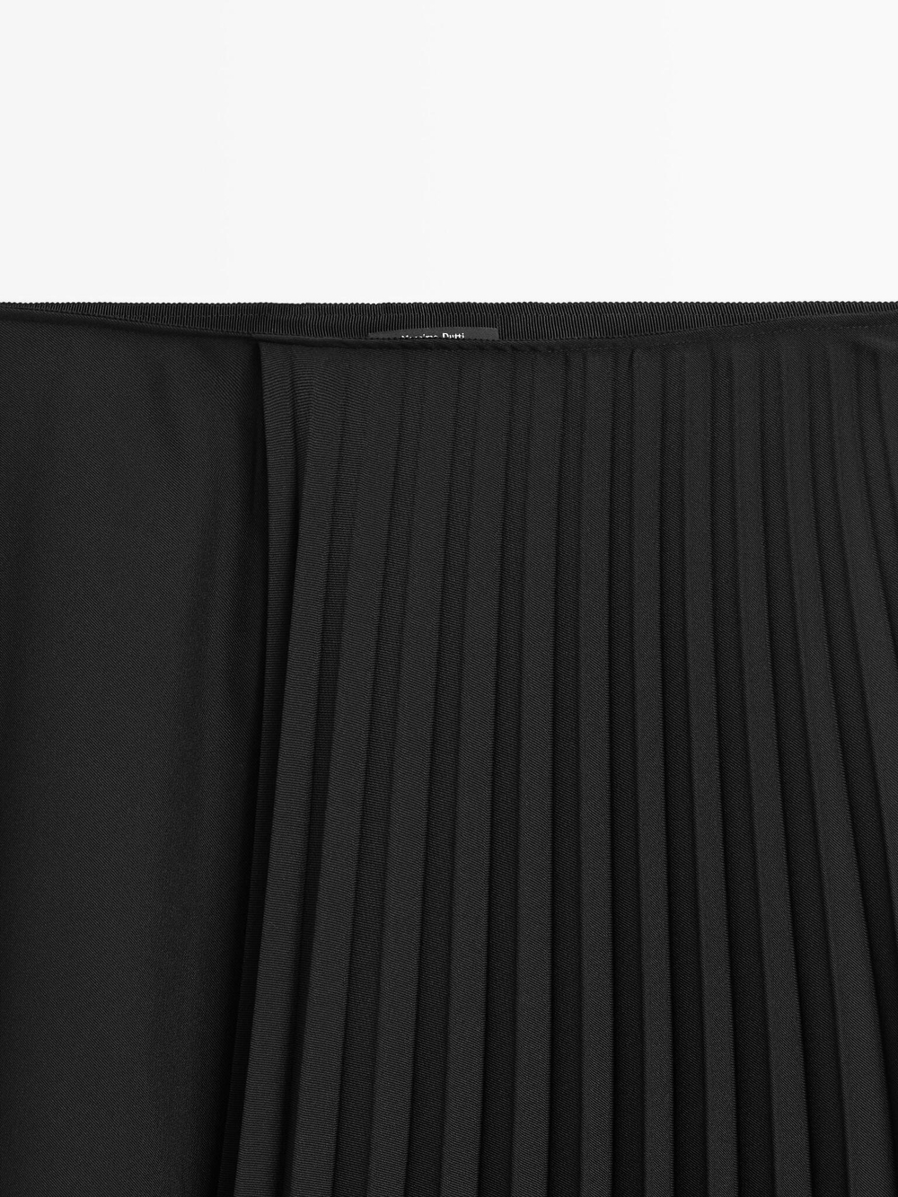 Massimo Dutti Юбка асимметричного кроя в складку, черный