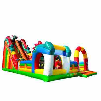 Коммерческий надувной батут «Змей Горыныч» с механизированной головой 14*8*7 м