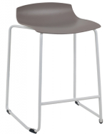 Табурет пластиковый полубарный Papatya X-Treme Sled Pro, белый, тортора