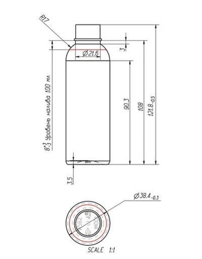 Флакон ПЭТ 100 мл (24) Италия Прозрачный