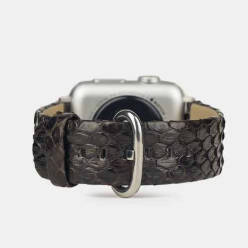 Ремешок для Apple Watch 40/41/42 mm из кожи питона, темно-коричневого цвета