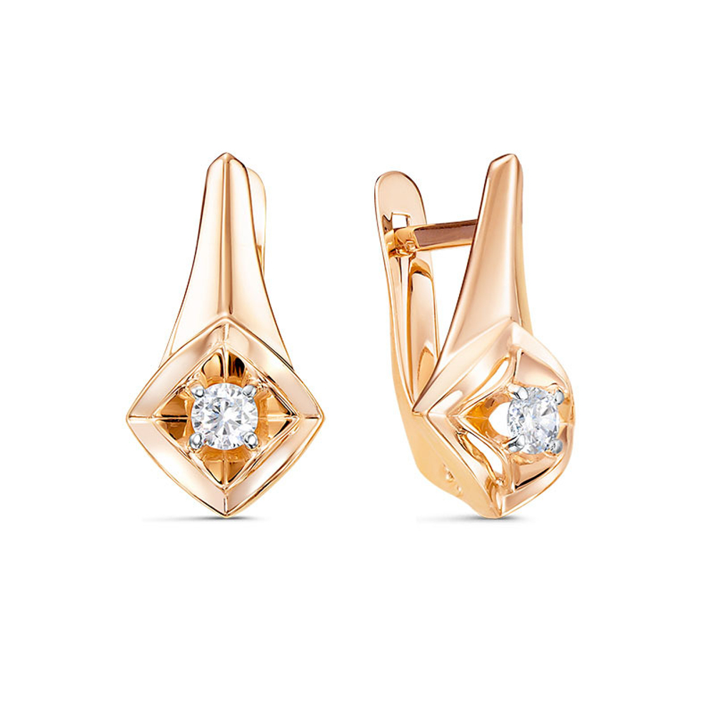 Серьги из золота 585 пробы с Фианит