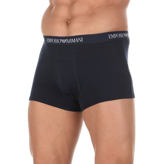 Набор мужских трусов боксеров 2в1 (темно-синий, серый меланж) Emporio Armani 111613_CC722 15935