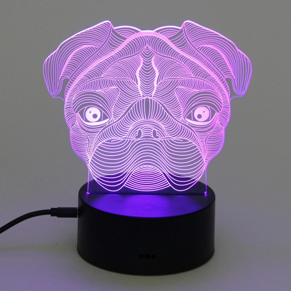 Светильник ночник «3D-Пёсик» на пластиковой подставке, с включателем USB