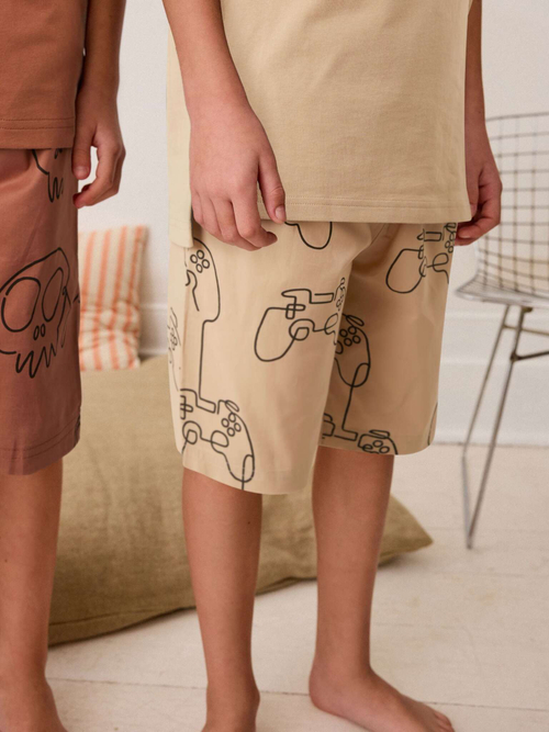 Пижама для мальчика Next Q69-865, 3 шт., Темно-серый, Песочный, Кирпичный