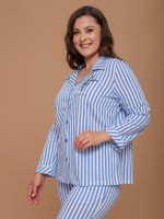 Пижама с брюками КБк-015П/белоголубая-полоса