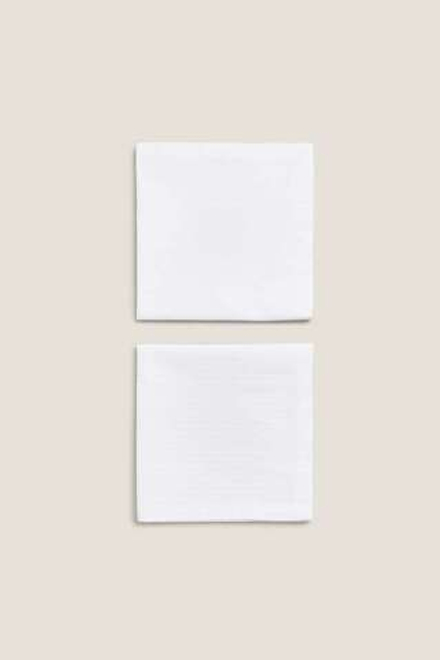 ZARA HOME УПАКОВКА ЖАККАРДОВЫХ ХЛОПЧАТОБУМАЖНЫХ САЛФЕТОК (УПАКОВКА ИЗ 2 ШТУК), БЕЛЫЙ
