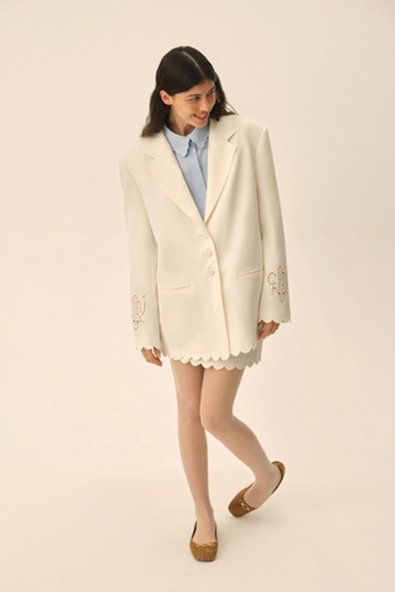 Жакет с ришелье ((Romantic CEO)), молочный