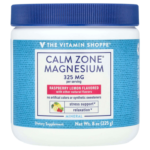 The Vitamin Shoppe, Calm Zone®, магний, малина и лимон, 225 г (8 унций)