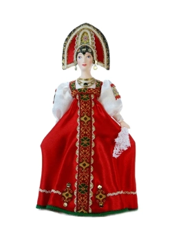 Кукла фарфоровая в русском костюме Плясунья