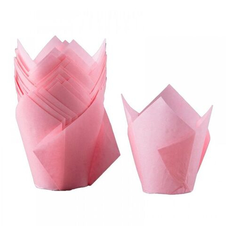 Форма бумажная "Тюльпан" Розовый Пастельный 50/80мм (20шт/уп.)