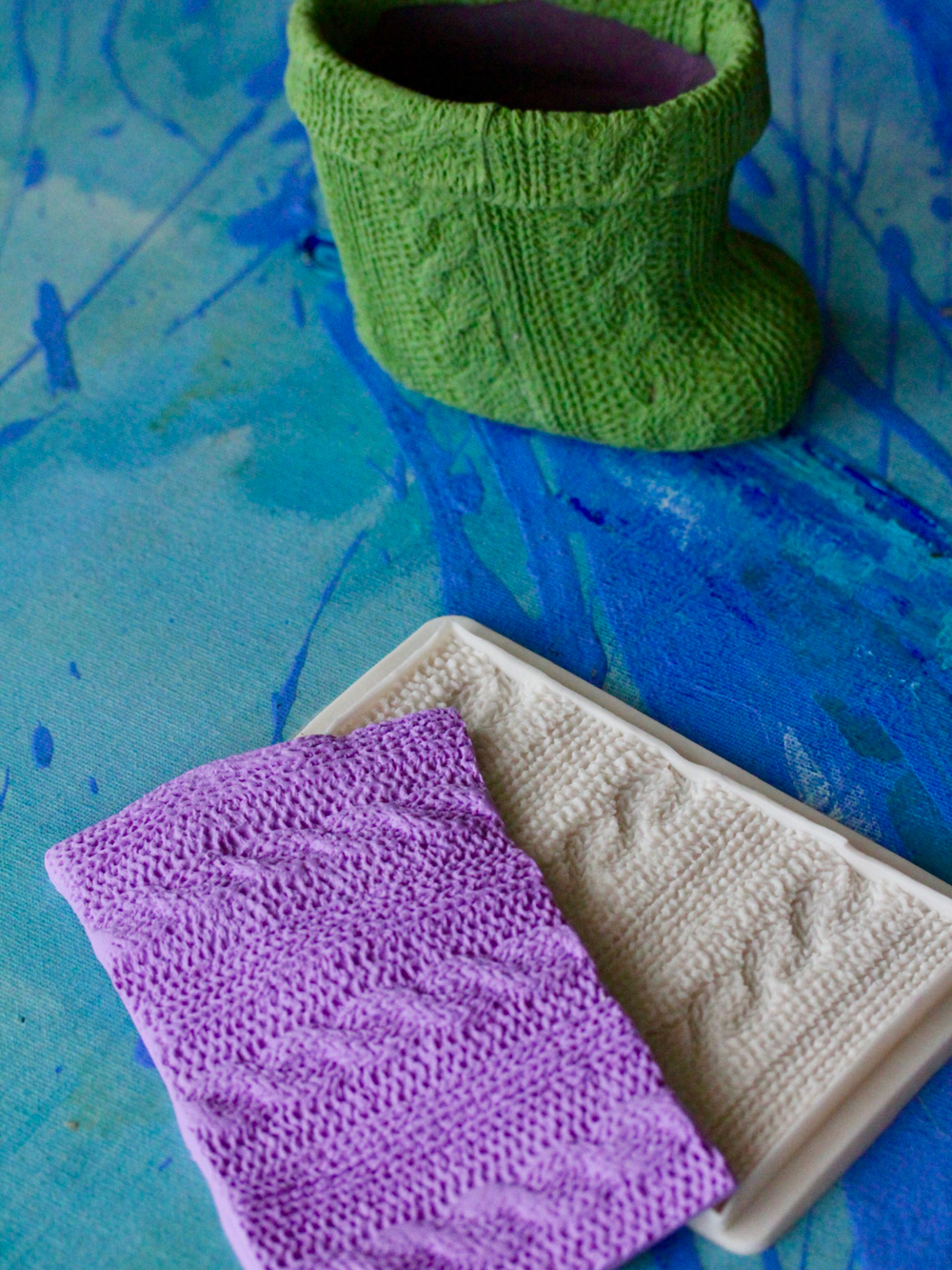 Молд силиконовый для творчества "Вязание с Косами"/ Форма для текстуры, коврик для лепки из полимерной глины, для мыла и воска