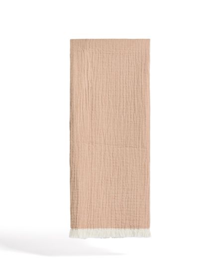 Плед Nafine из хлопкового муслина с двухцветной бахромой 130 x 170 см