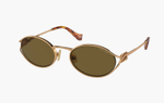 Miu Miu Eyewear Logo Round-frame Sunglasses "Gold"