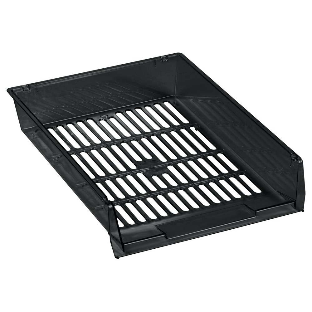 Лоток для бумаг горизонтальный сетчатый, тонированный черный "Респект" (Стамм)