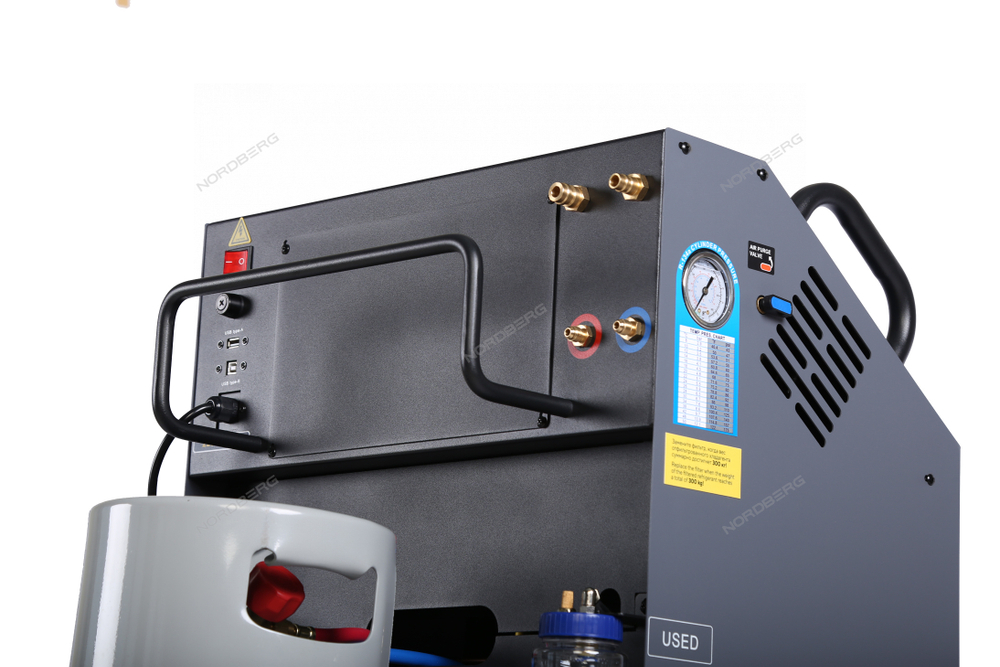 Установка автомат для заправки кондиционеров автобусов с ручным впрыском масла NORDBERG NF39