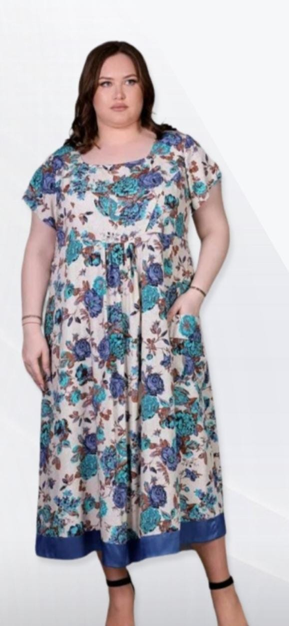 Платье летнее для пышных дам из вискозы , размеры 56,58