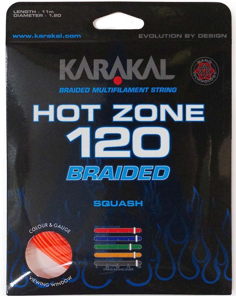 Струнгы для сквоша Karakal Hot Zone Braided (11 m) - orange