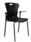 Стул Норден / Сэвэн блэк / Seven black / черный пластик / черная база с подлокотниками