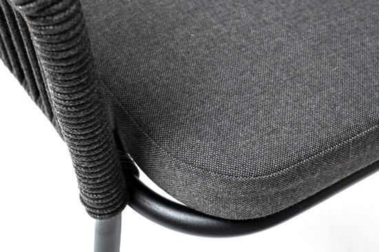 "Лион" обеденная группа на 4 персоны со стульями "Лион" темно-серый, круглый стол "серый гранит"