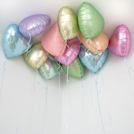 Сердца из фольги под потолок "Нежные макарунсы" 46 см