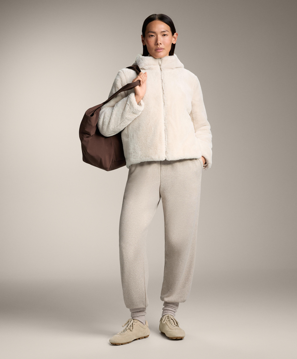 Oysho Двусторонняя утепленная куртка FELLEX® AEROGEL из искусственного меха, каменный