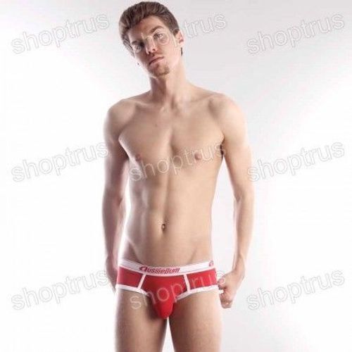 Мужские трусы брифы красные с белой резинкой AussieBum Brief AB00375