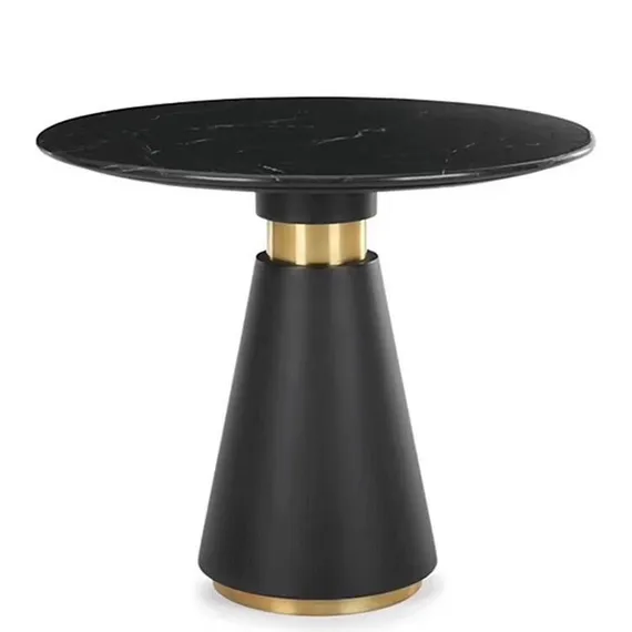 Стол Piza Ø80 см, черный искусственный мрамор