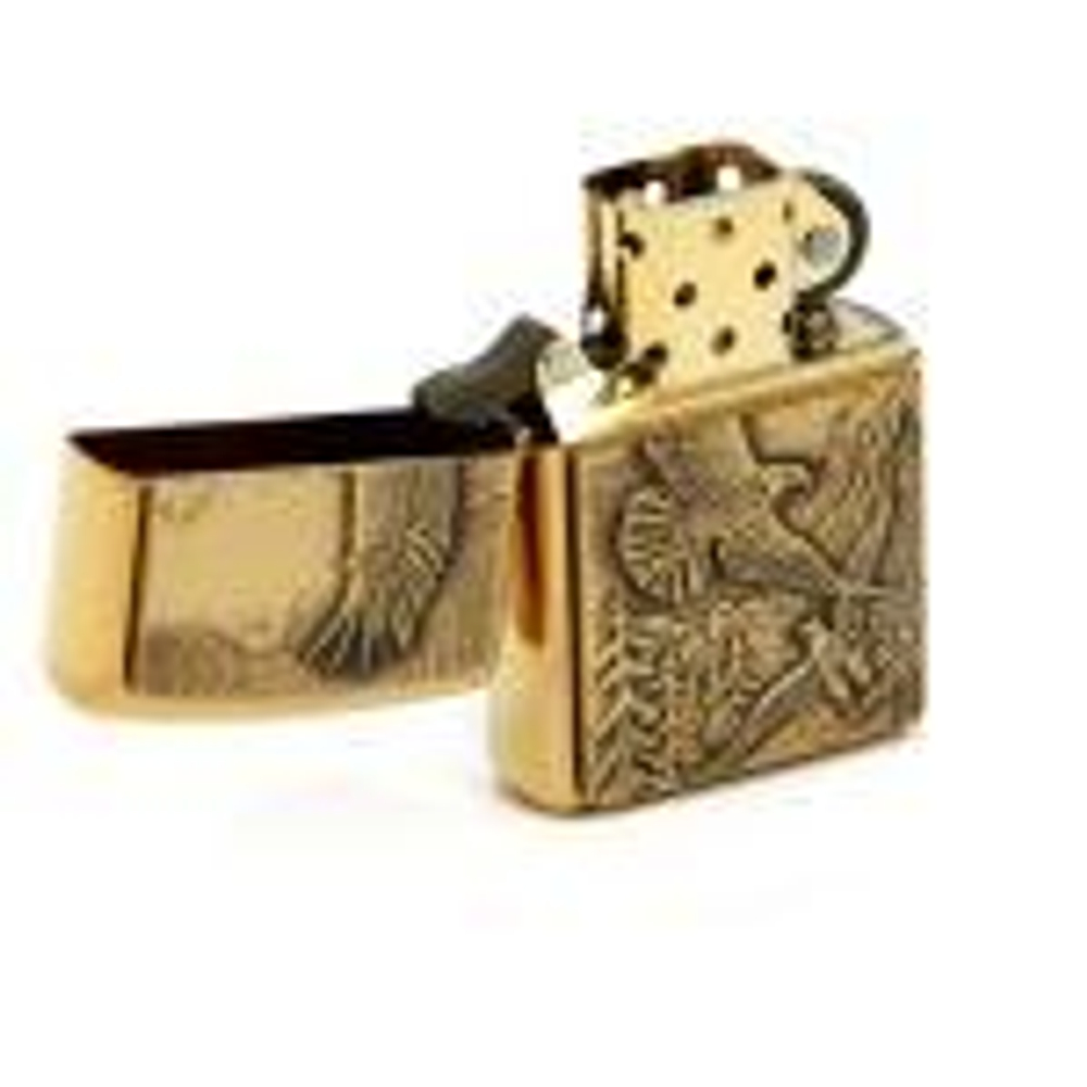 Зажигалка ZIPPO Classic Brushed Brass™ с изображением орлов ZP-20854