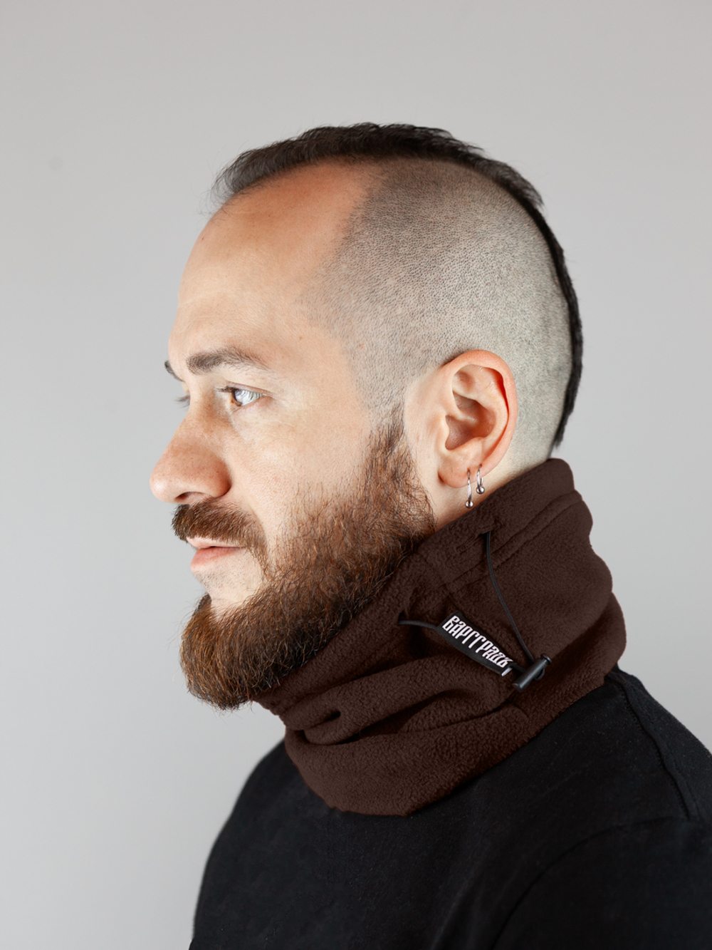 Бафф тёмно-коричневый флис