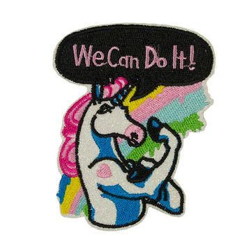 Нашивка термоаппликация на одежду и на рюкзак. Единорог We can do it