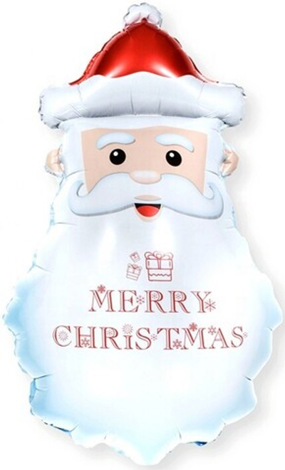 Шар Фигура (33''/84 см)  Голова, Дед Мороз (борода в снежинках)