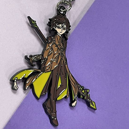 Брелок металлический Чжун Ли Геншин Импакт Genshin Impact