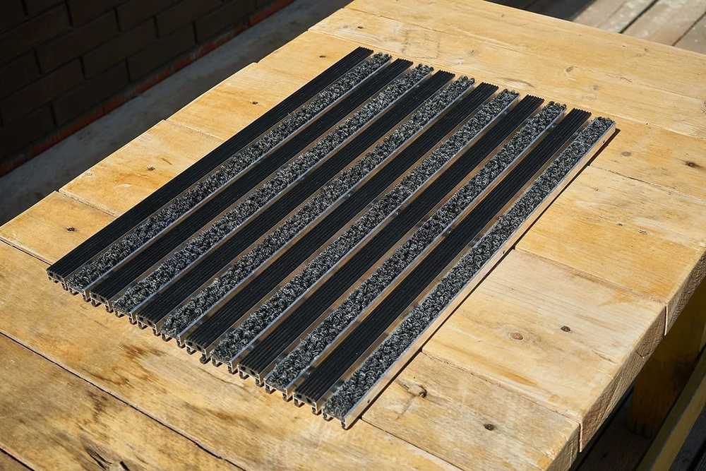 Придверная решетка Gidrolica Step – резина + текстиль, 390×590 мм