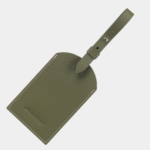 Багажная бирка из кожи теленка, зеленого цвета